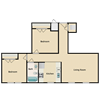 2 bed 1 bath B