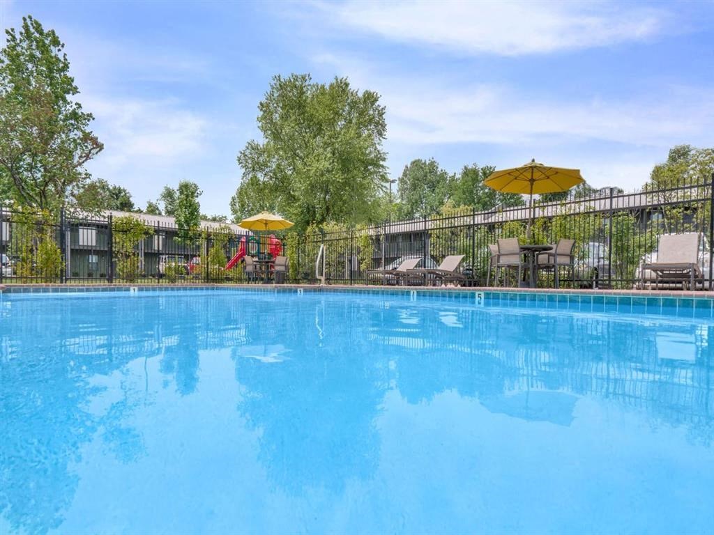 the swimming pool at the apartments for rent