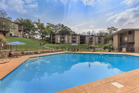 the swimming pool at the apartments for rent