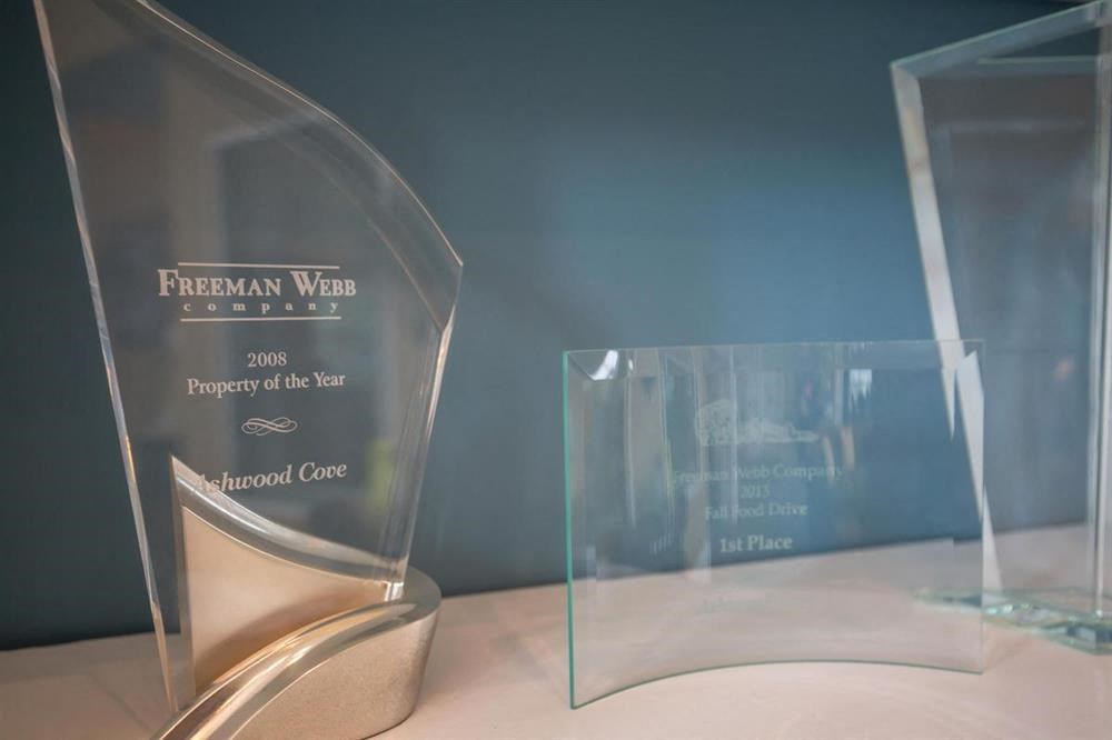 the winners of the award are on display