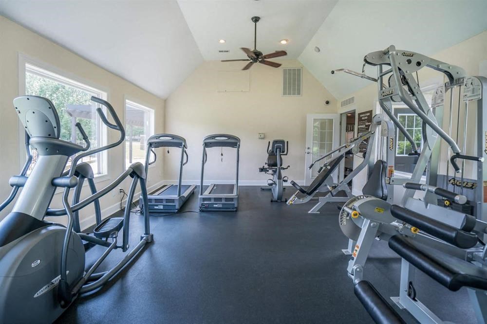 the gym is equipped with state of the art equipment