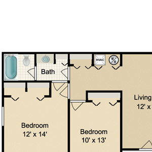 2 Bed 1 Bath