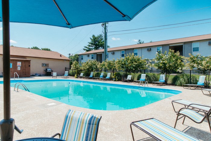 our resort style swimming pool is next to our building