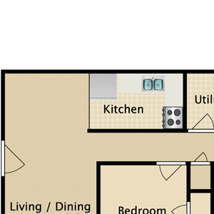 2 Bed 1 Bath