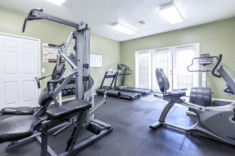 the gym has plenty of equipment for residents to use