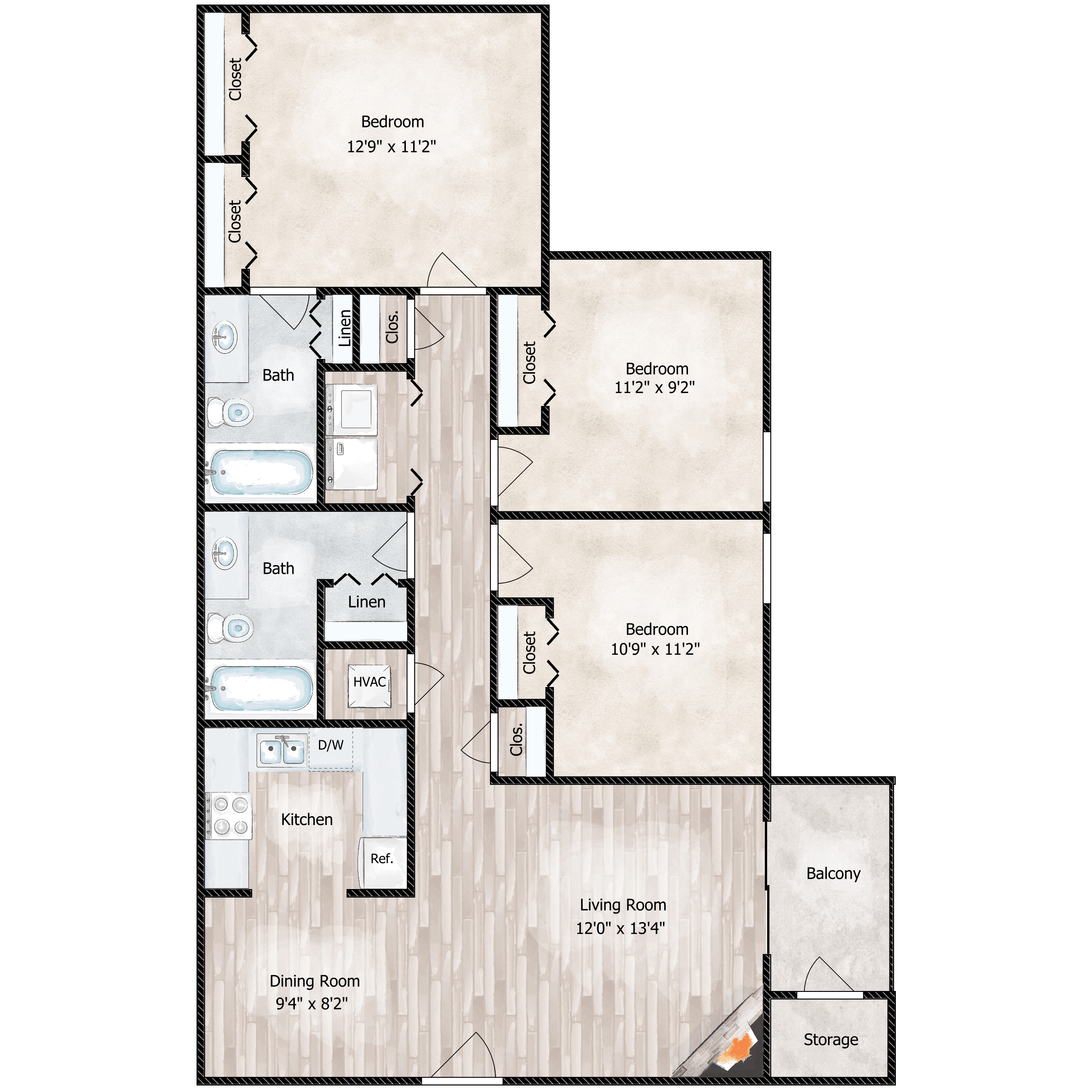3 Bed 2 Bath
