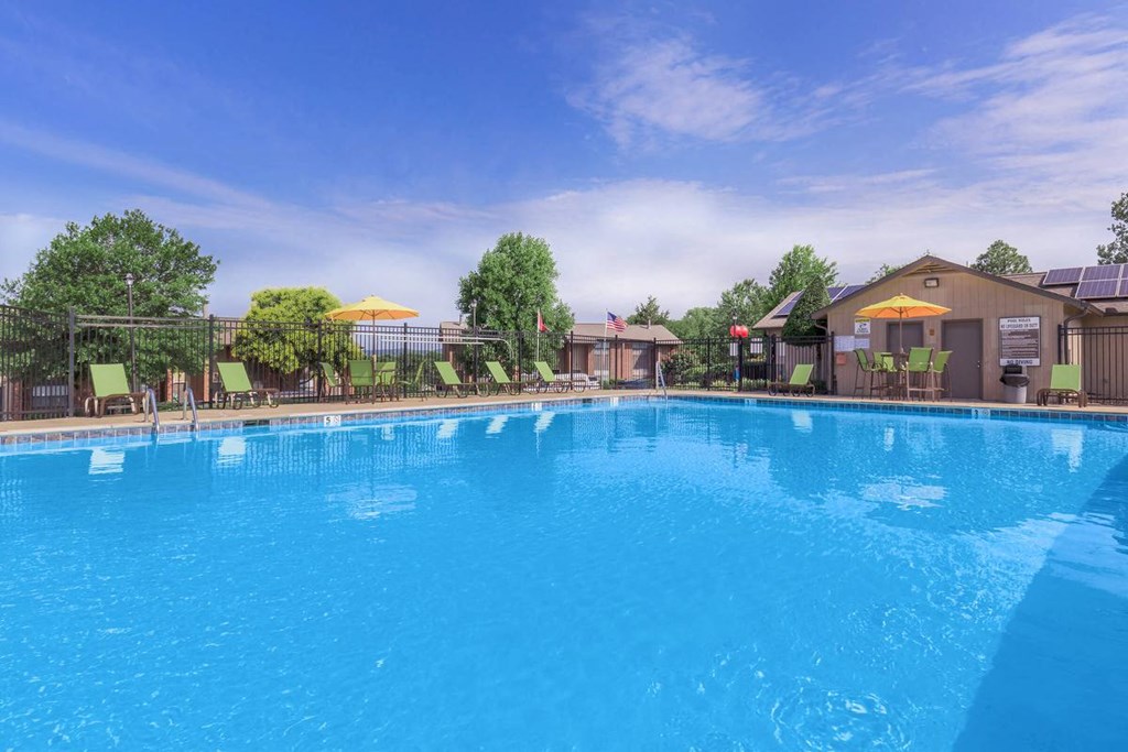 the swimming pool at the apartments for rent