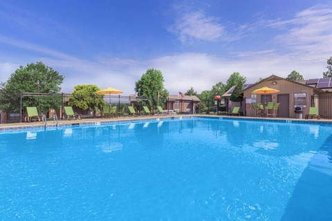 the swimming pool at the apartments for rent
