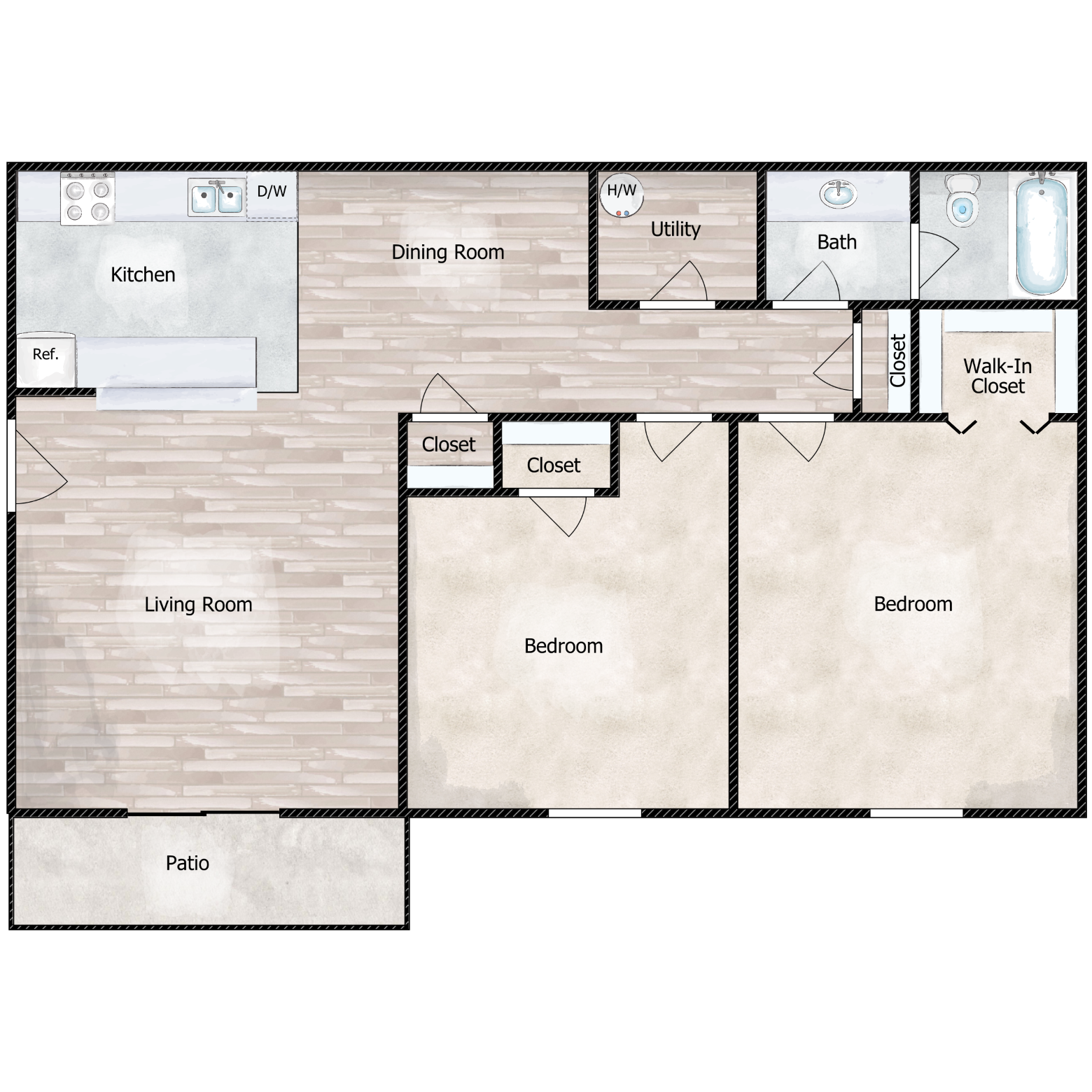 2 Bed 1 Bath
