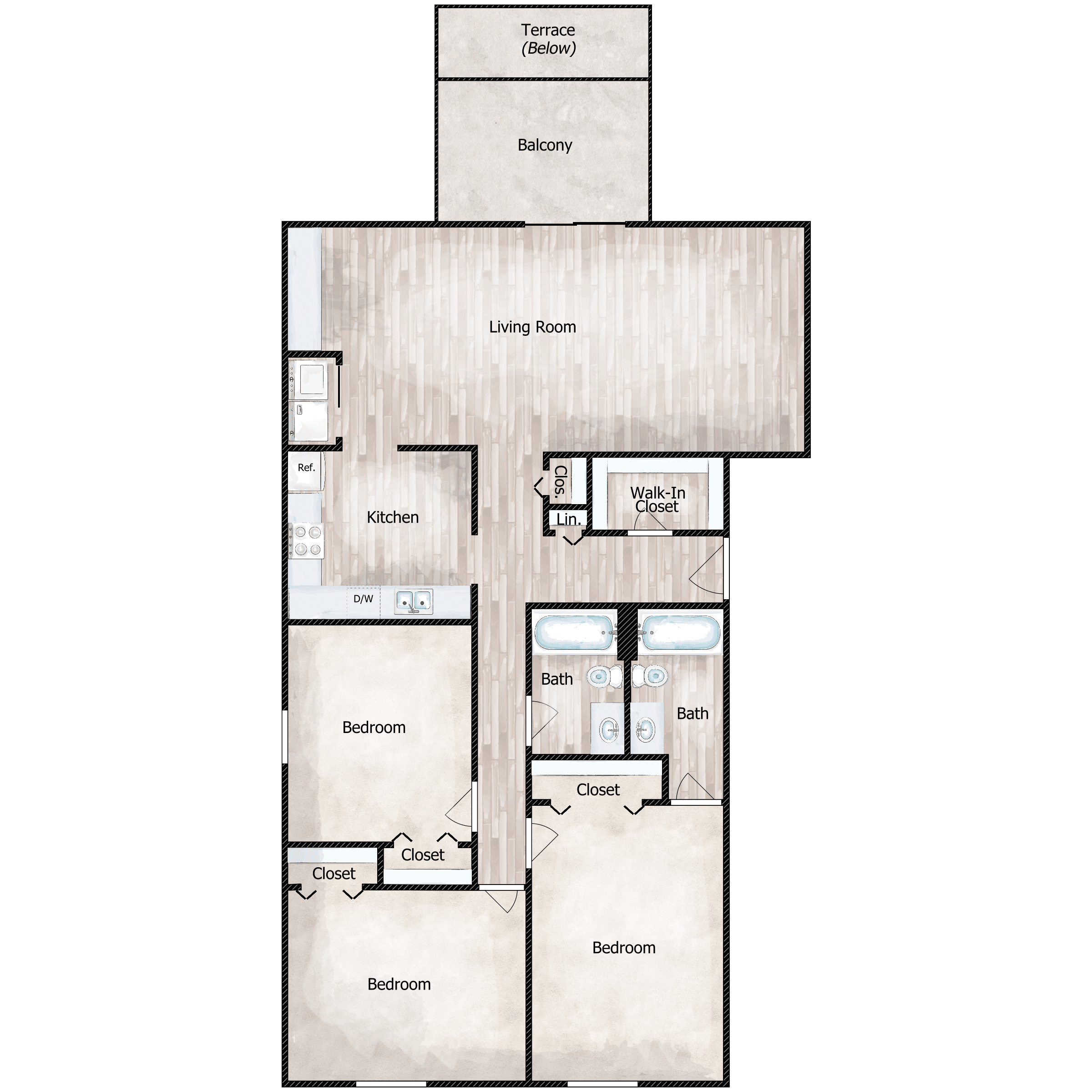 3 BED 2 BATH