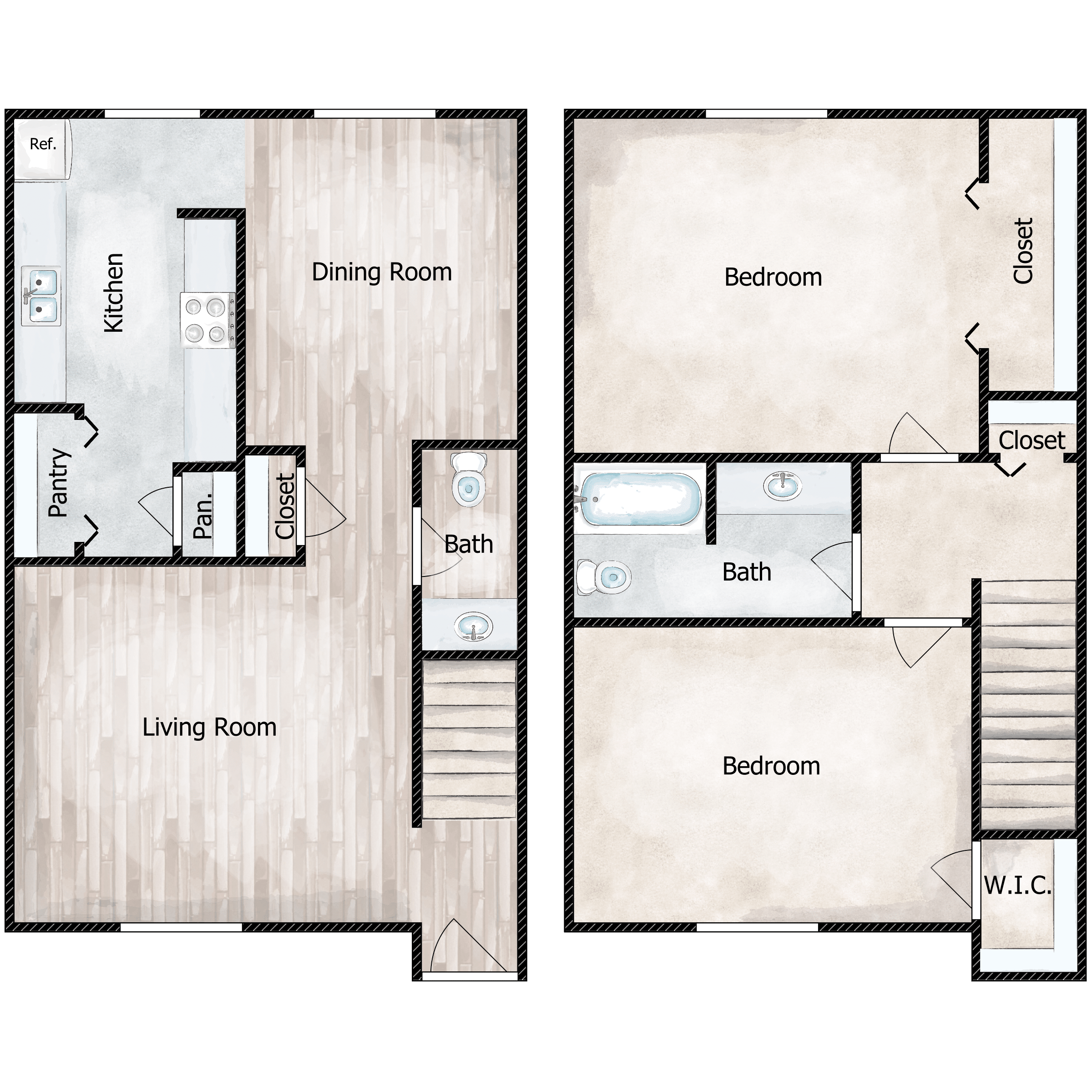 2 BED 1.5 BATH TOWN HOUSE
