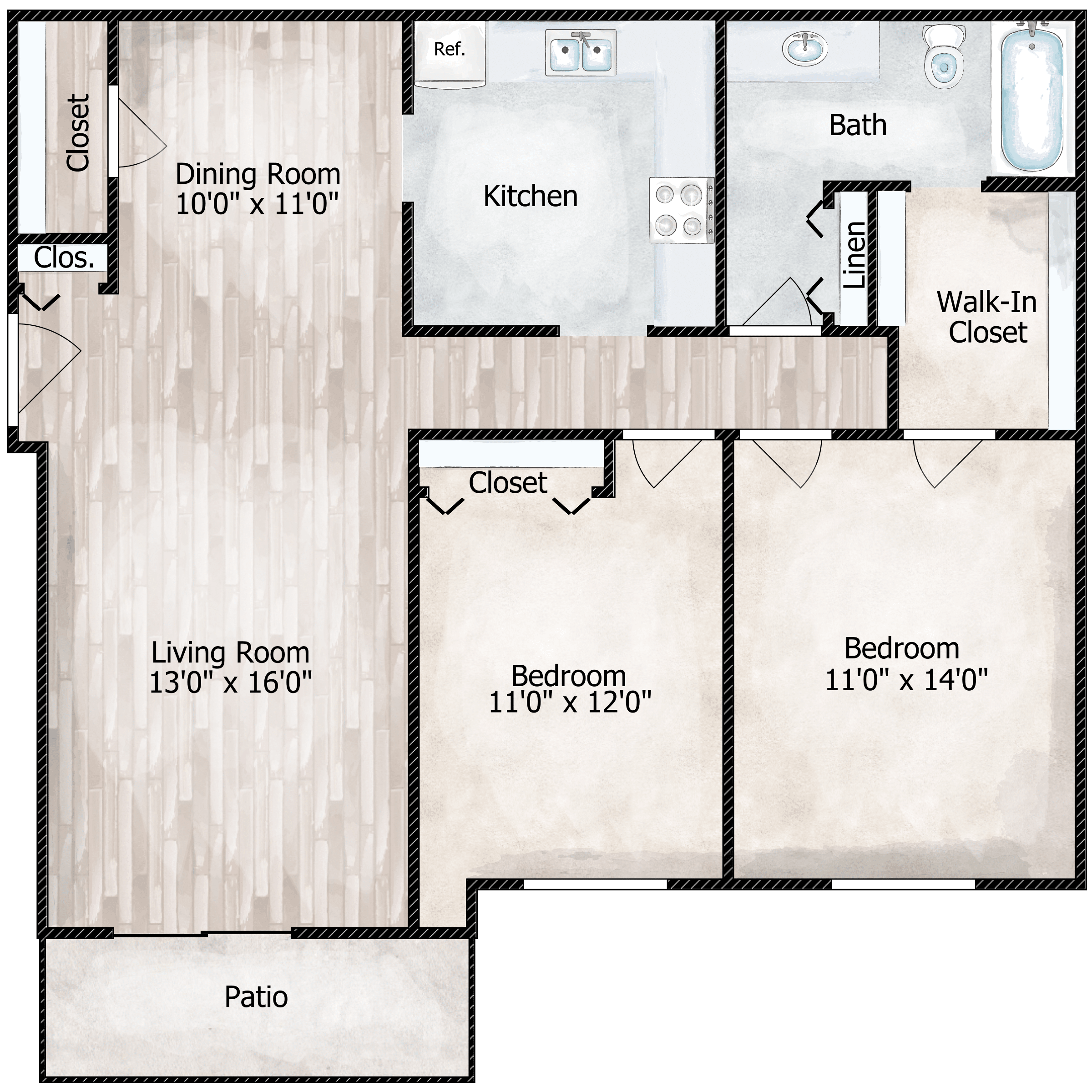 2 BED 1 BATH