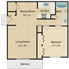 1 BED 1 BATH