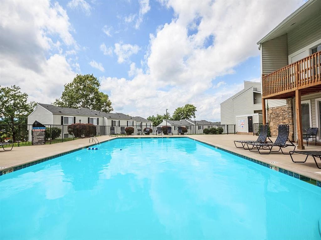 the swimming pool at the apartments for rent