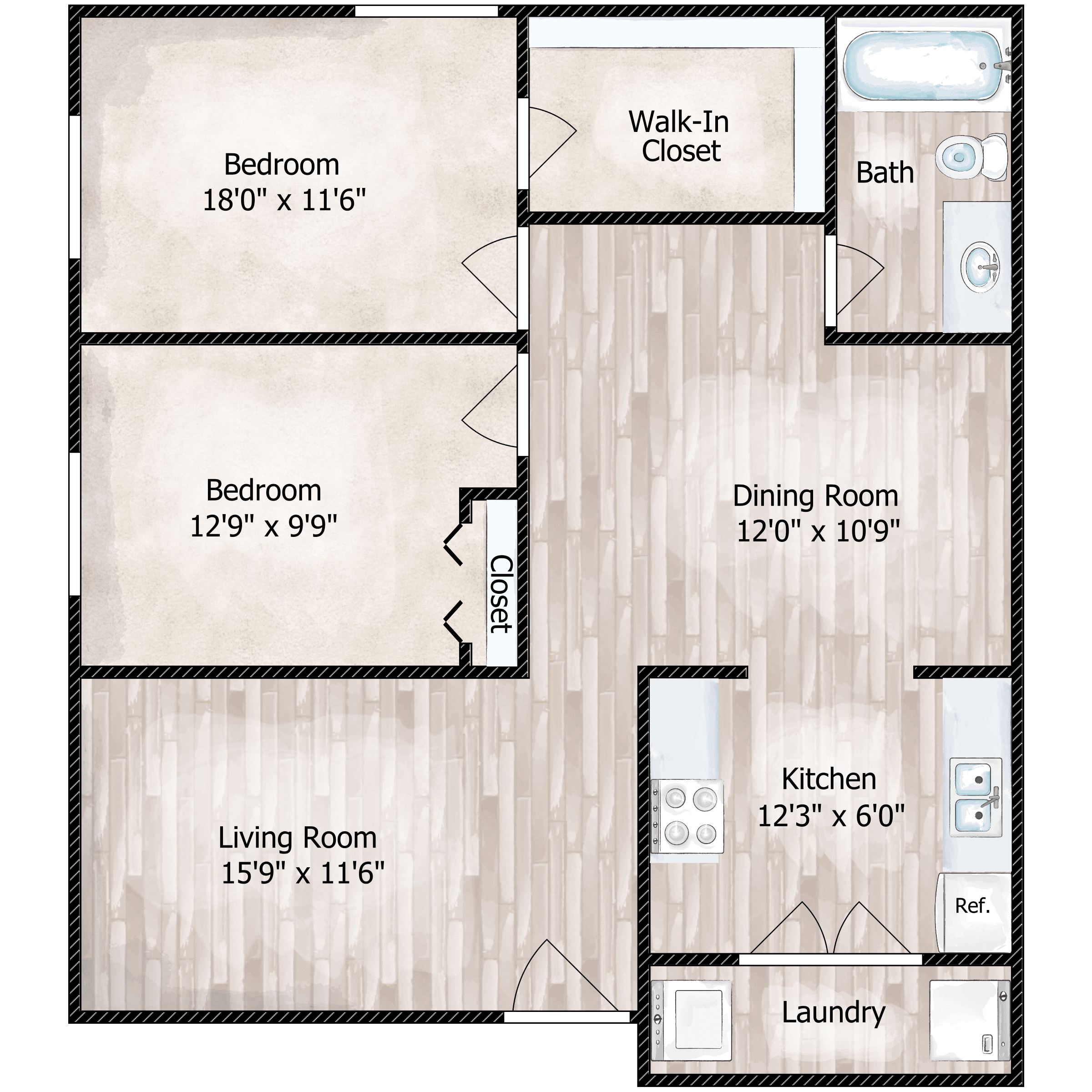 2 BED 1 BATH