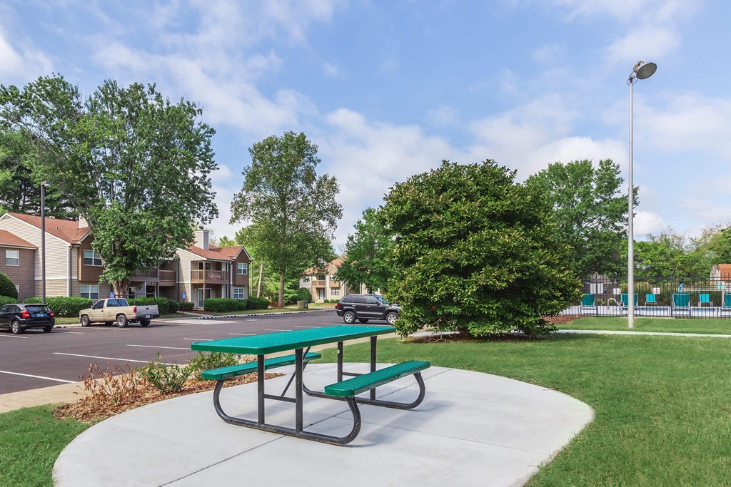 our picnic table is located in the middle of our community