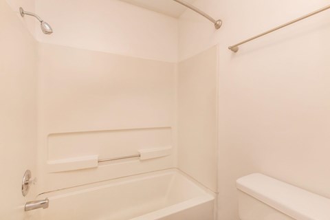 a bathroom with a shower and a toilet and a sink