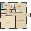 1 BED 1 BATH PREMIUM