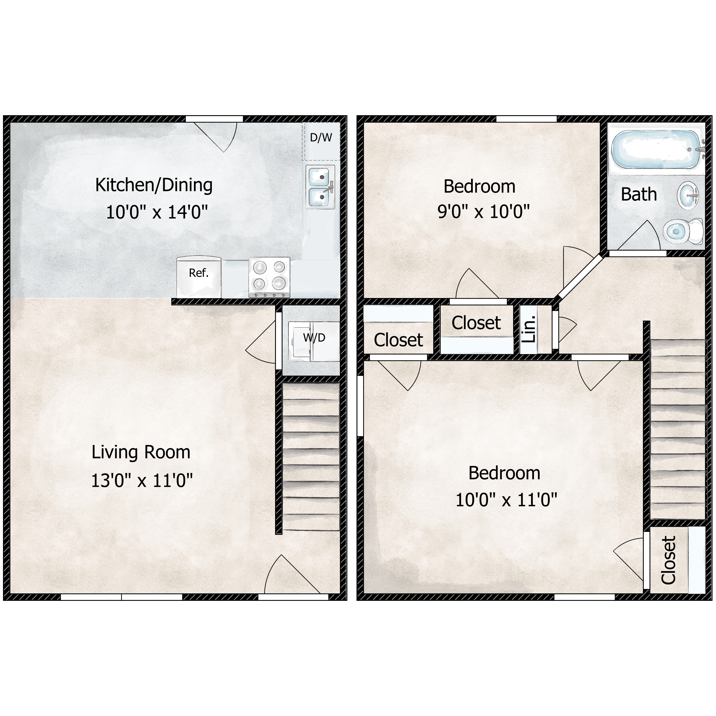 2 BED 1 BATH - RENOVATED