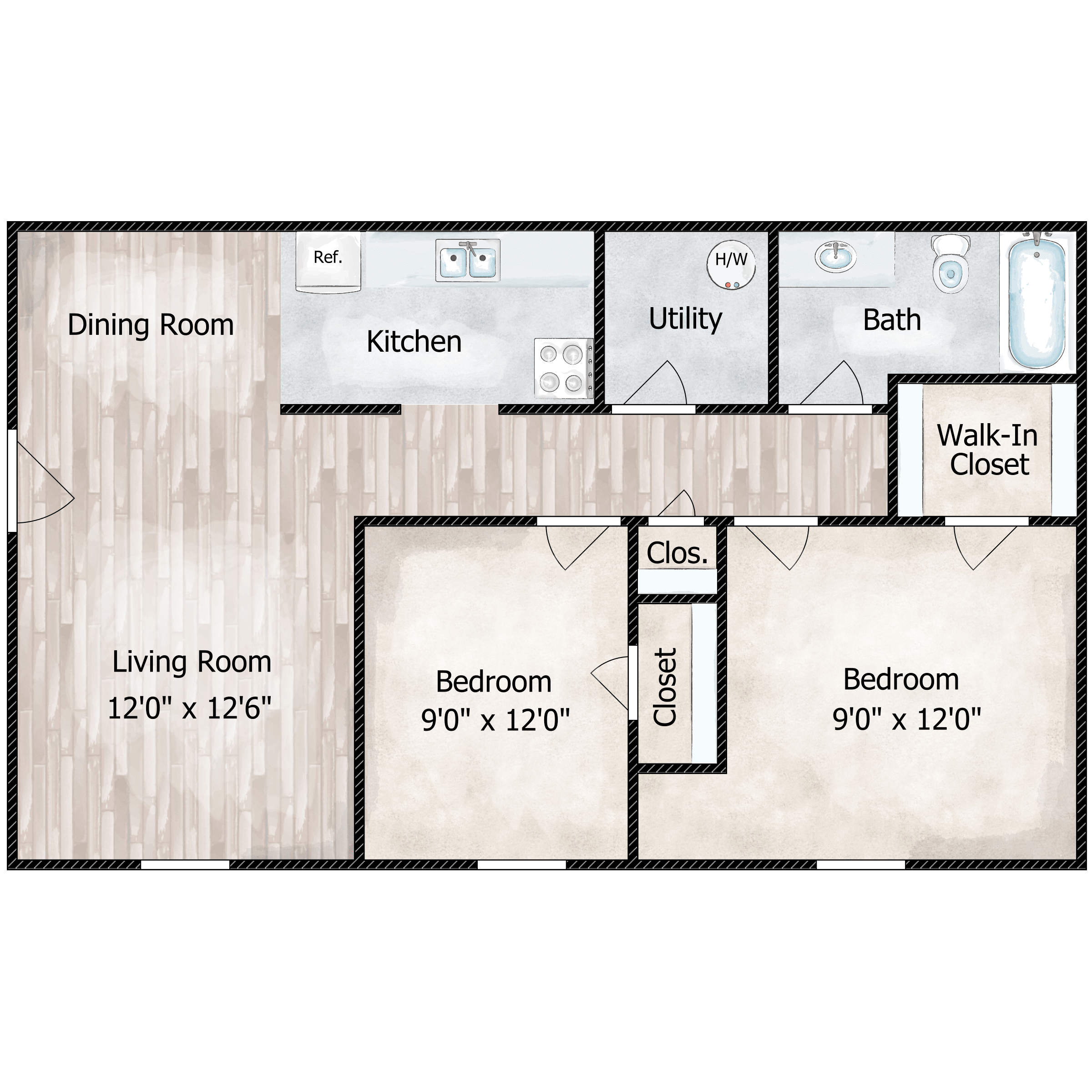 2 BED 1 BATH