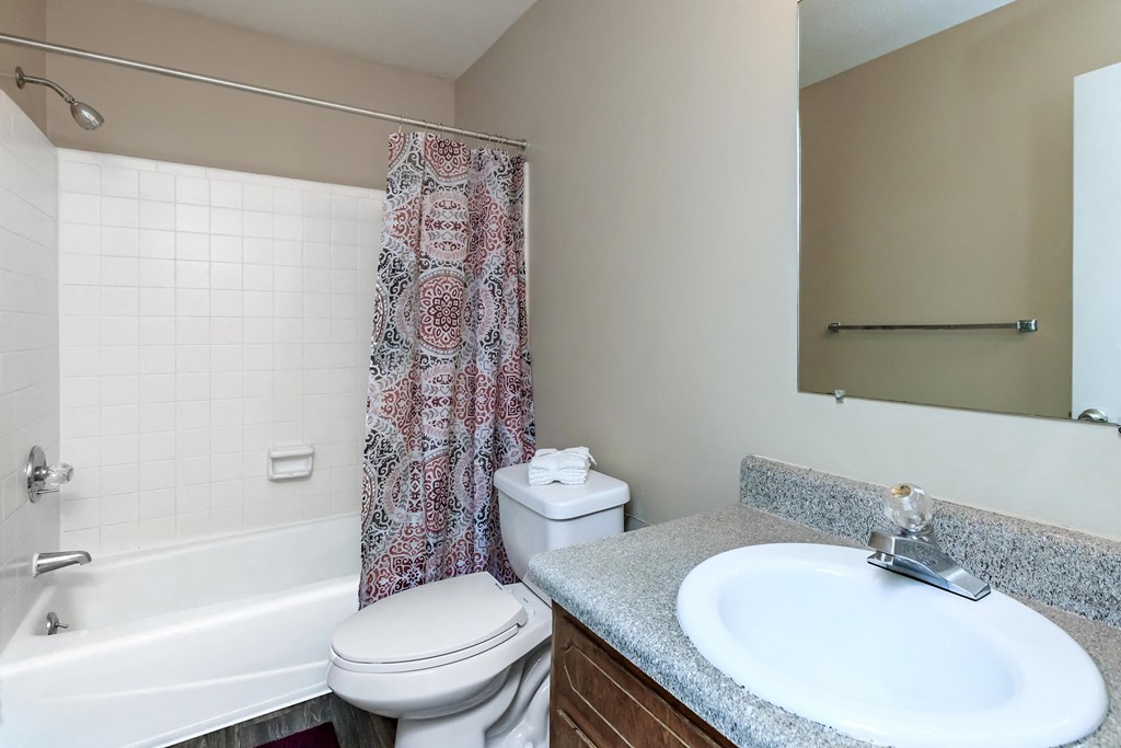 a bathroom with a sink toilet and a bath tub