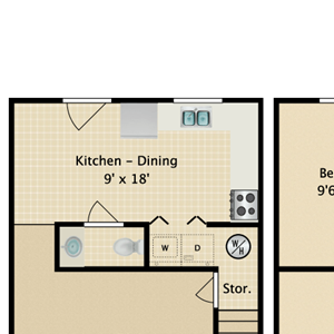 2 BED 1.5 BATH