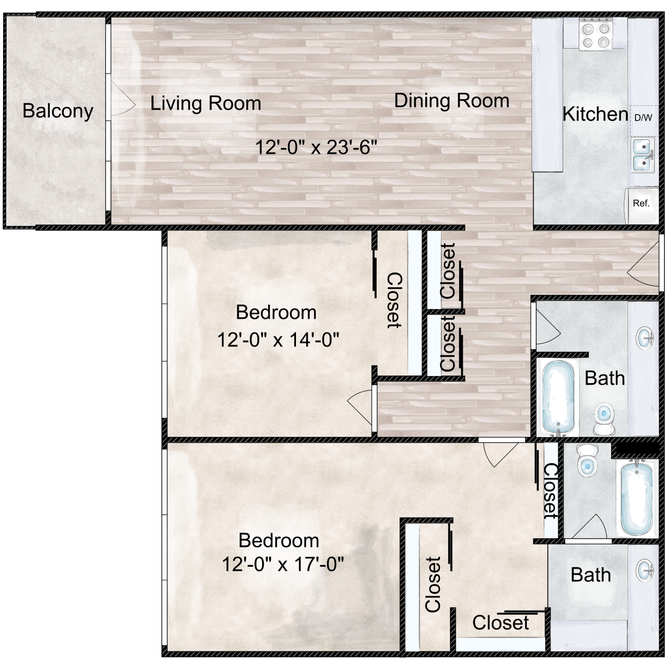 2 BED 2 BATH