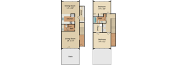 2 BED 1.5 BATH TOWNHOME