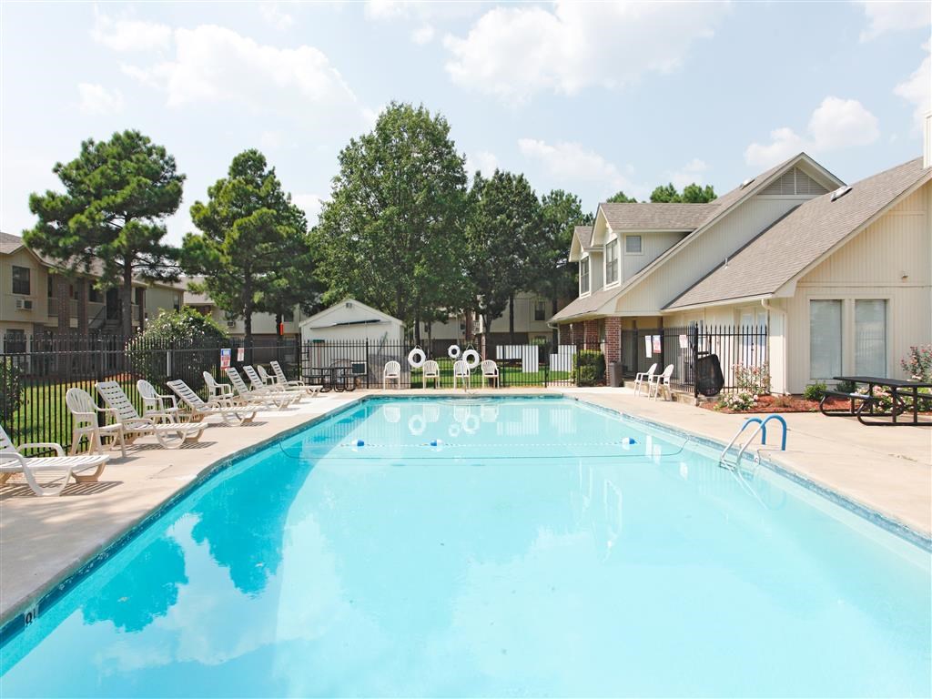 the swimming pool at the apartments for rent