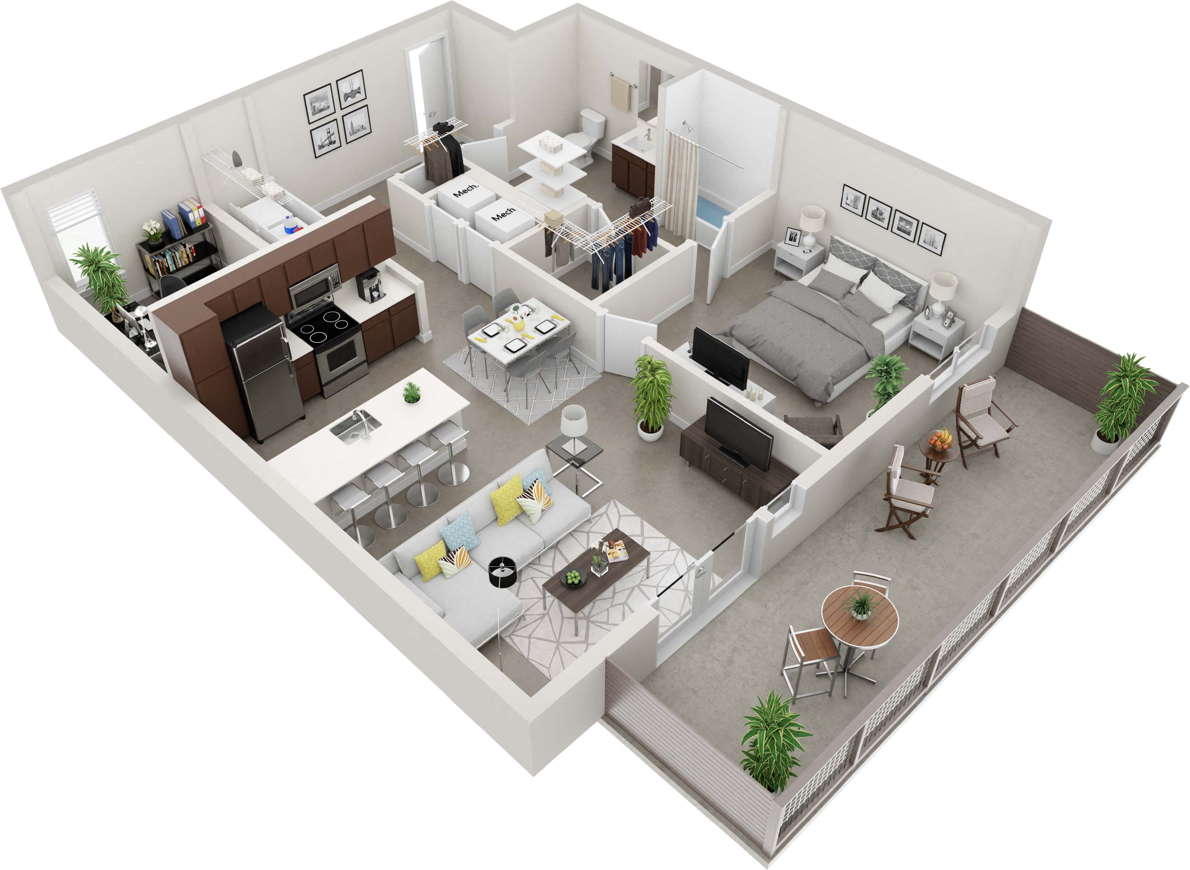 Thornton Flats - B1-A Floorplan