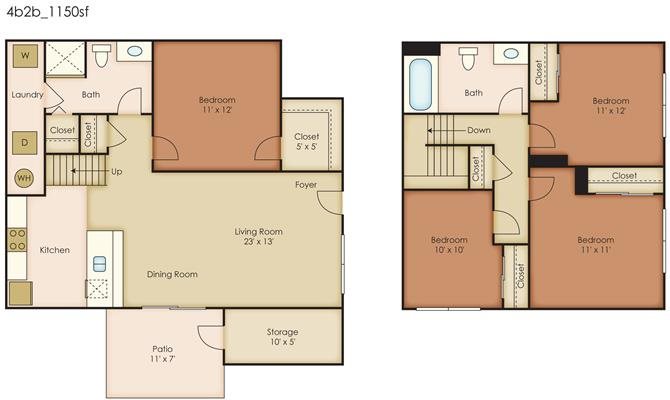 Floorplan Floorplan at Paseo Del Sol Townhomes, 6280 S. Campbell Avenue