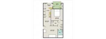 THE BUNGALOW Floor Plan at Huntington Apartments, Morrisville, 27560
