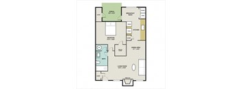 THE COTTAGE Floor Plan at Huntington Apartments, Morrisville, North Carolina
