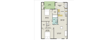 THE MAGNOLIA Floor Plan at Huntington Apartments, North Carolina