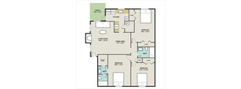 THE QUIL Floor Plan at Huntington Apartments, Morrisville, NC
