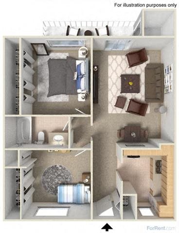 Floorplan Floorplan at Fountain Plaza Apartments, Tucson, AZ
