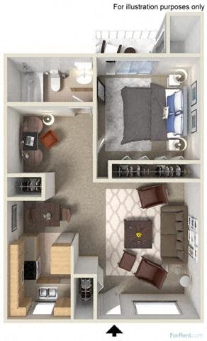 Floorplan Floorplan at Fountain Plaza Apartments, 2345 N. Craycroft