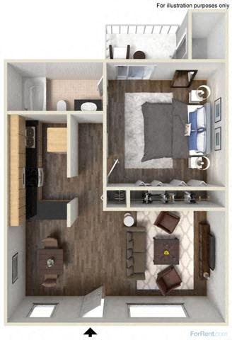Floorplan Floorplan at Fountain Plaza Apartments, 2345 N. Craycroft, Tucson, AZ
