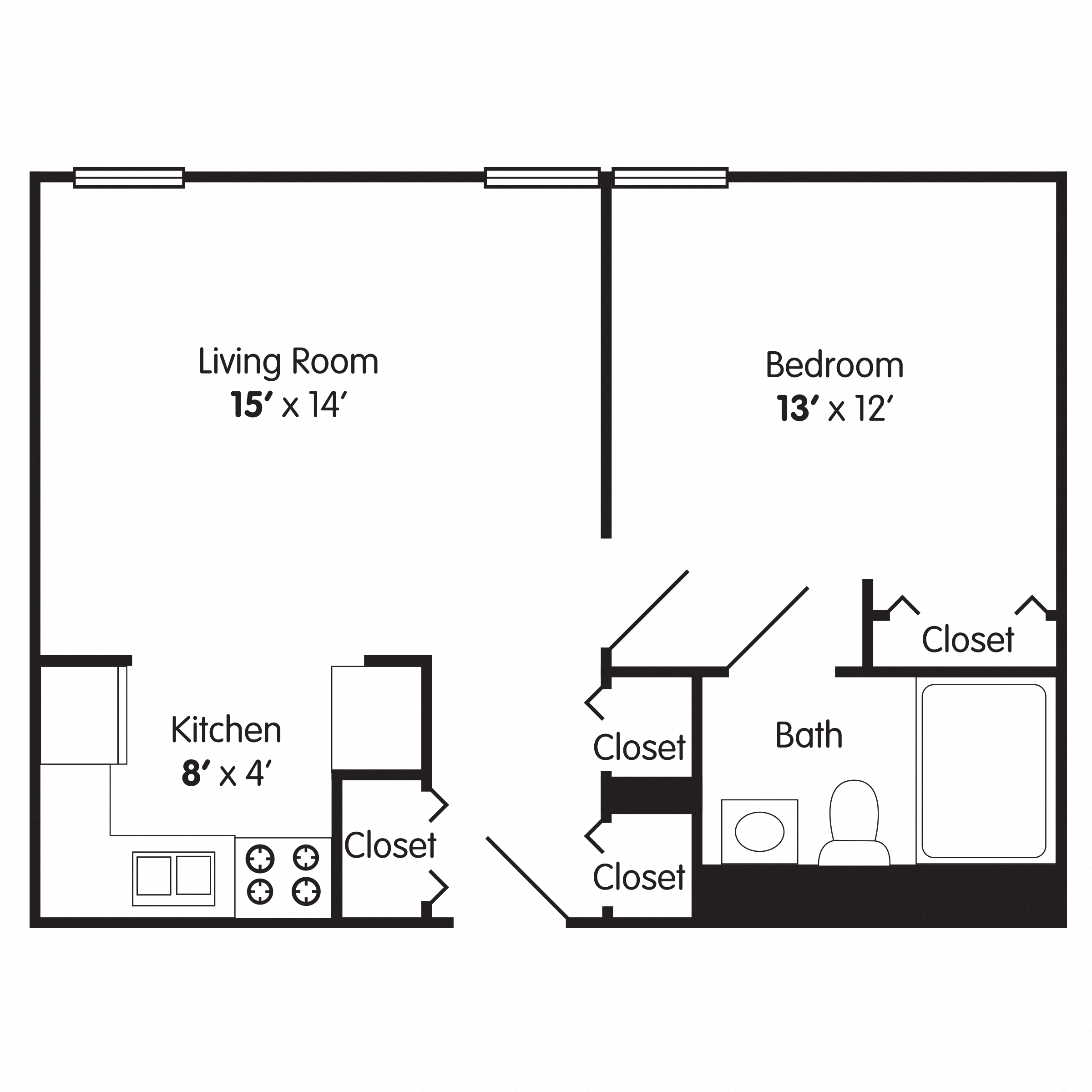 One Bedroom Apartment Modified for Mobility Impaired