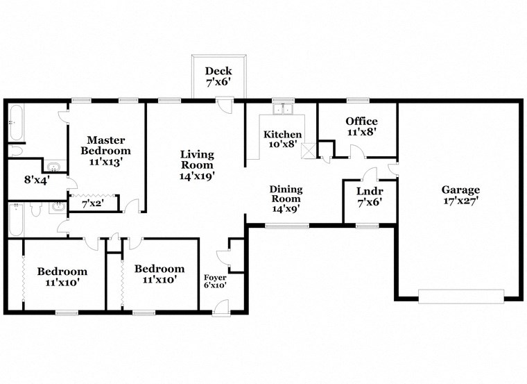 a floor plan of a house with a combination of bedrooms and a living room