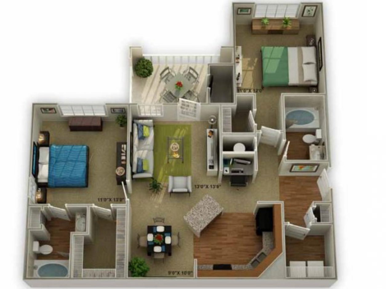 brookstoneB6 Legends at Oak Grove Apartment Homes Knoxville, TN 37918 brookstone floor plan 2br 2ba