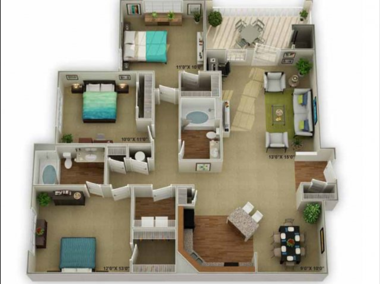 Legend6 Legends at Oak Grove Apartment Homes Knoxville, TN 37918 Legend 3br 2ba floor plan