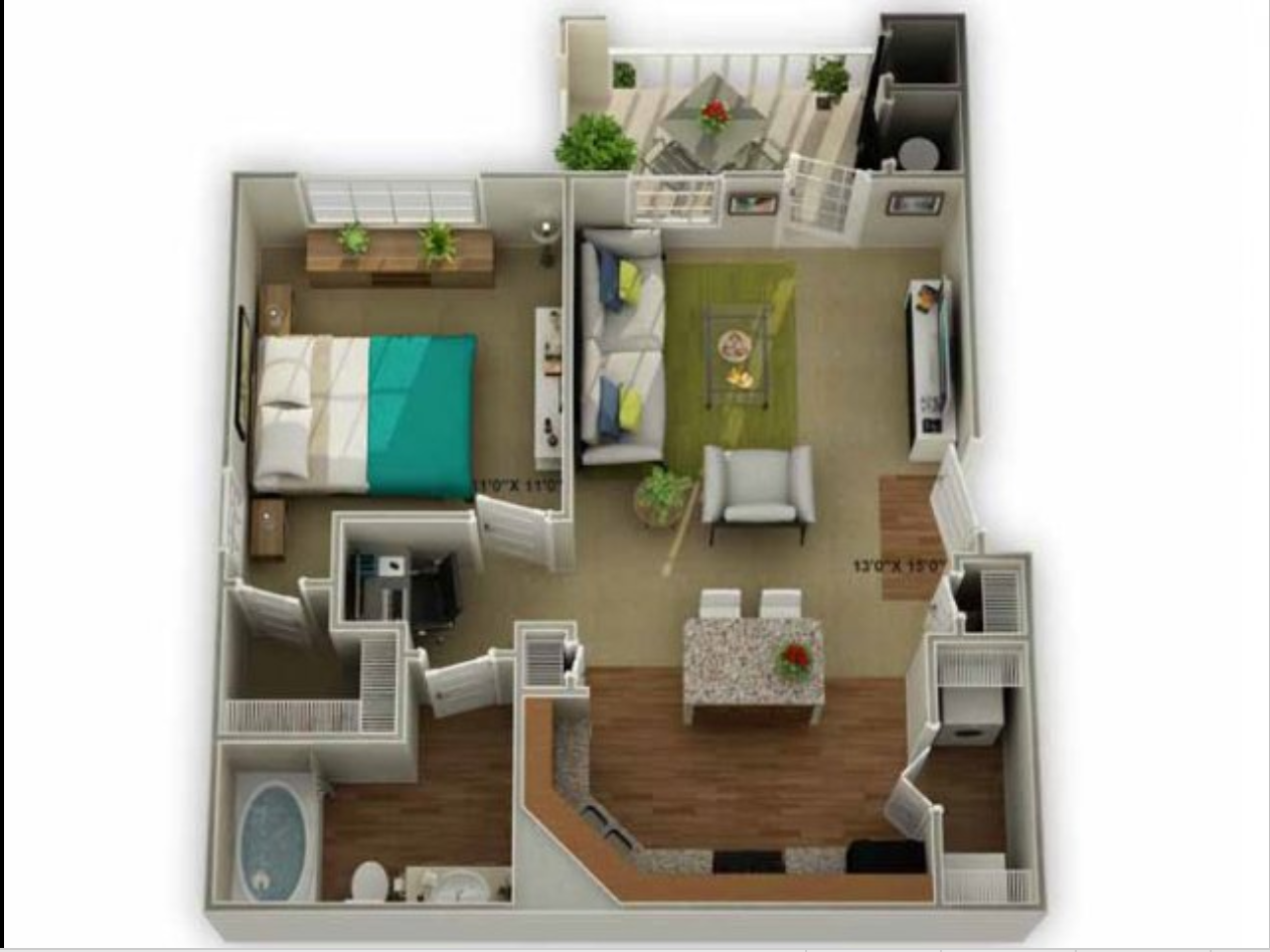 Ridgecrest6 Legends at Oak Grove Apartment Homes Knoxville, TN 37918 Ridgecrest 1br 1ba floor plan