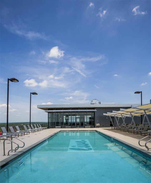 the pool on the roof of the cruise ship