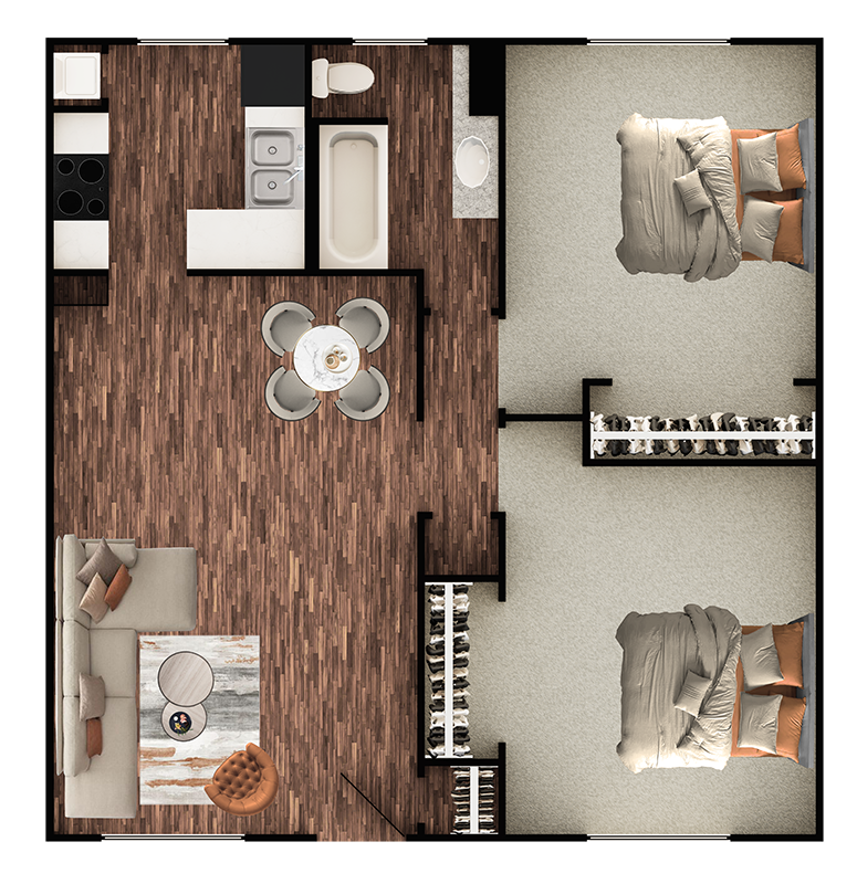 Two Bedroom One Bath