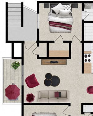 Two Bedroom Two Bath B1