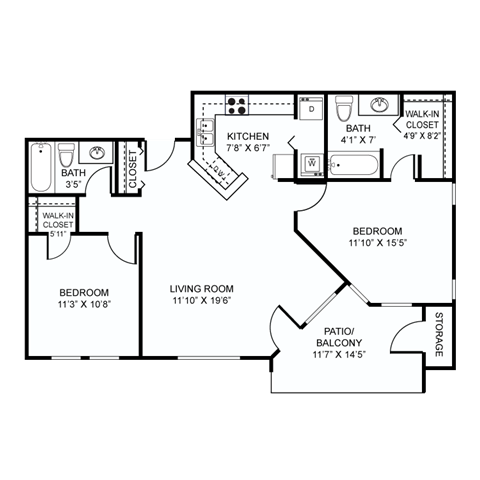 PLAN E Floor Plan 6