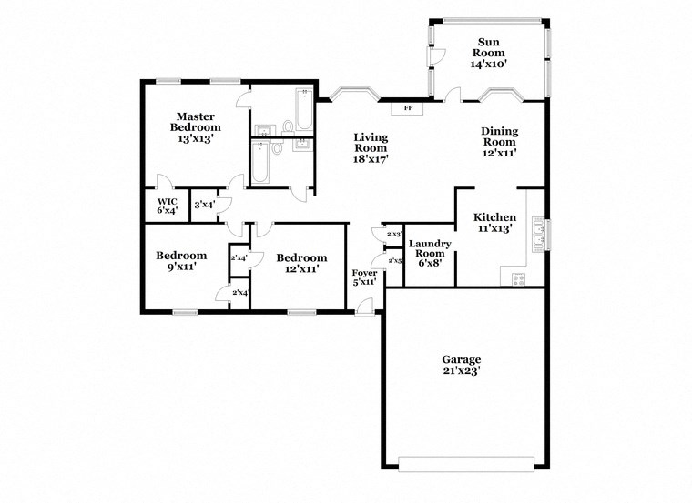 a floor plan of a house with two floors and a garage