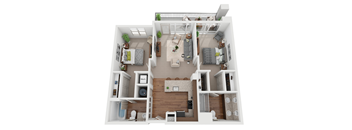 2 bed 2 bath floor planat Canalside, Augusta, GA, 30901