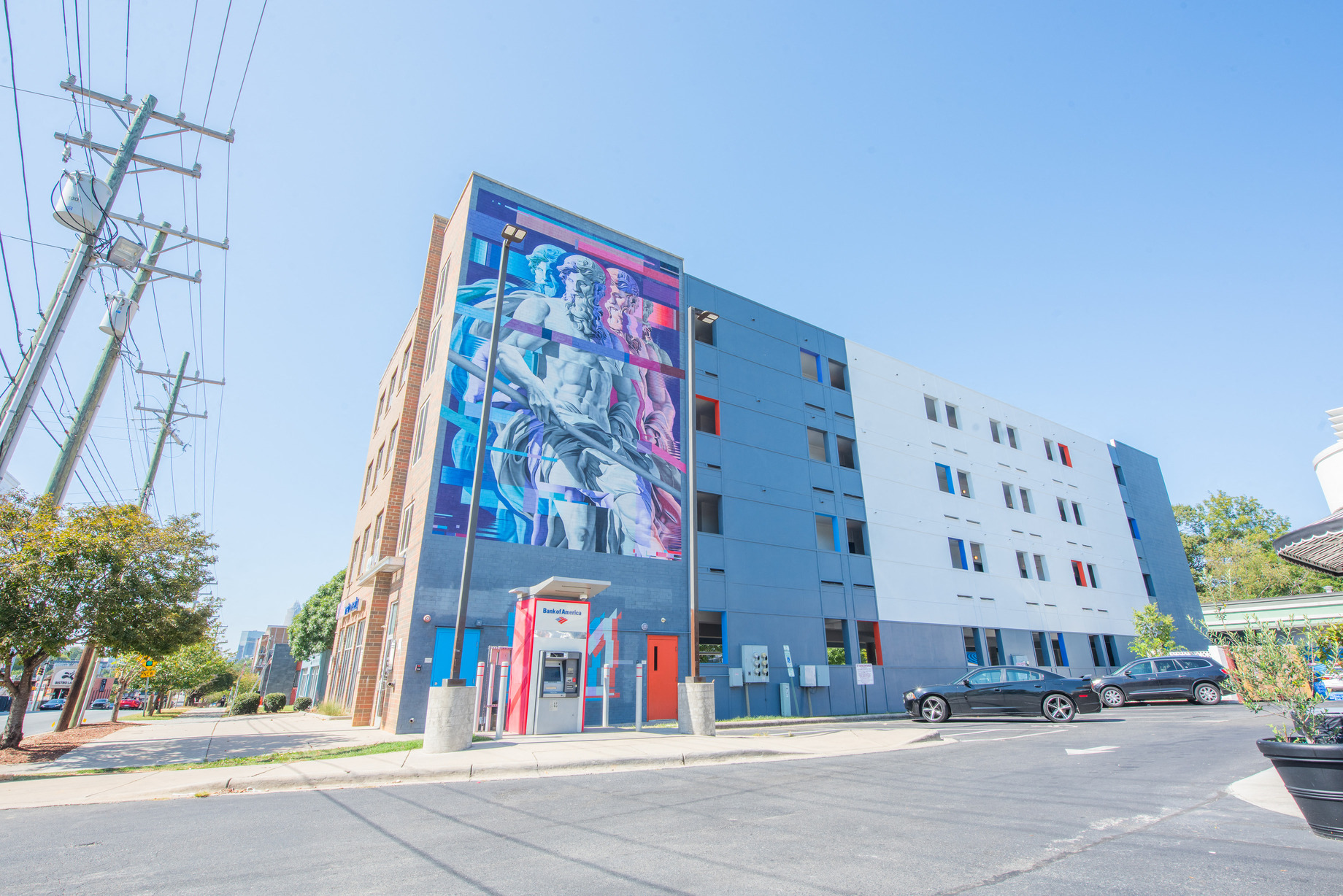 a large mural on the side of a building